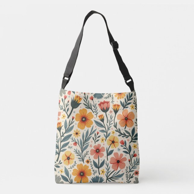 Bolso Cruzado Flor de primavera (Reverso)