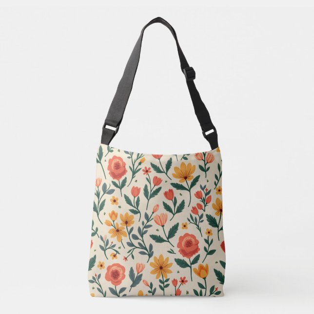 Bolso Cruzado Flor de primavera (Anverso)