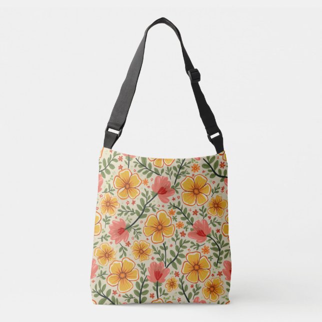 Bolso Cruzado Flor de primavera (Anverso)