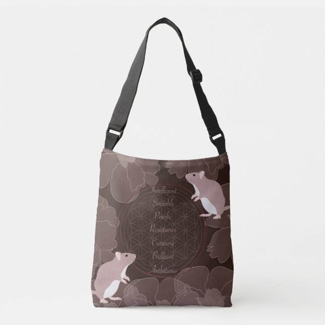 Bolso Cruzado Flor de rata de vida (Anverso)