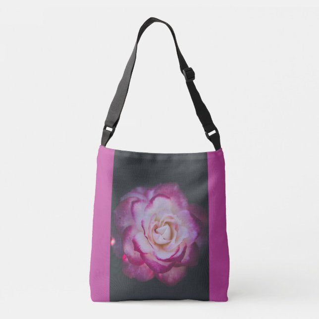 Bolso Cruzado Flor de rosa de Fuchsia (Reverso)