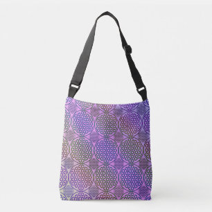 Bolso Cruzado Flor de vida - estampado de grunge de sello 3