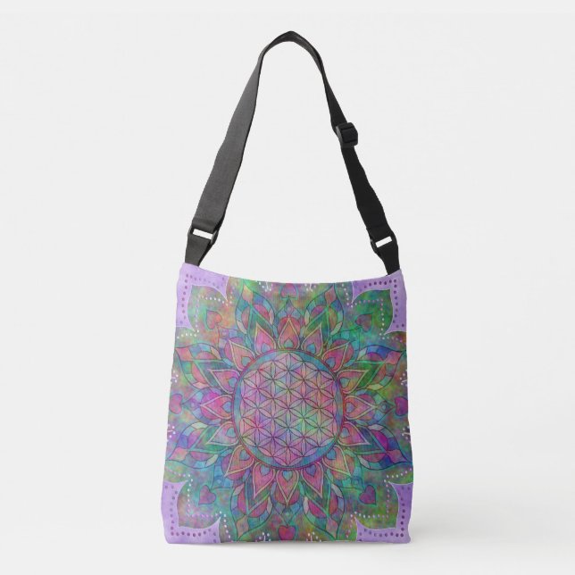 Bolso Cruzado Flor de vida - Mandala india 7c (Anverso)