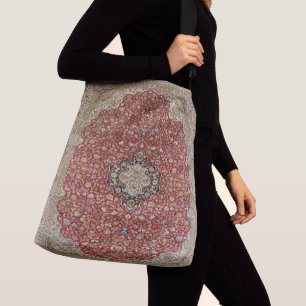 Bolso Cruzado Flor floral roja estampado turco persa elegante
