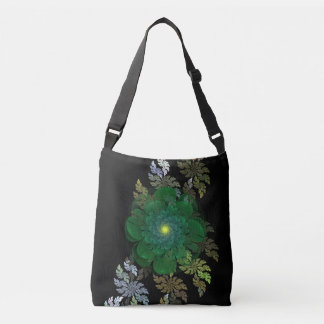 Bolso Cruzado Flor Fractal Verde 