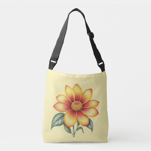 Bolso Cruzado Flor naranja (Anverso)