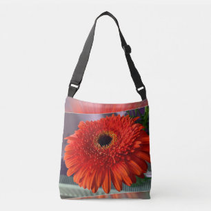 Bolso Cruzado Flor naranja brillante