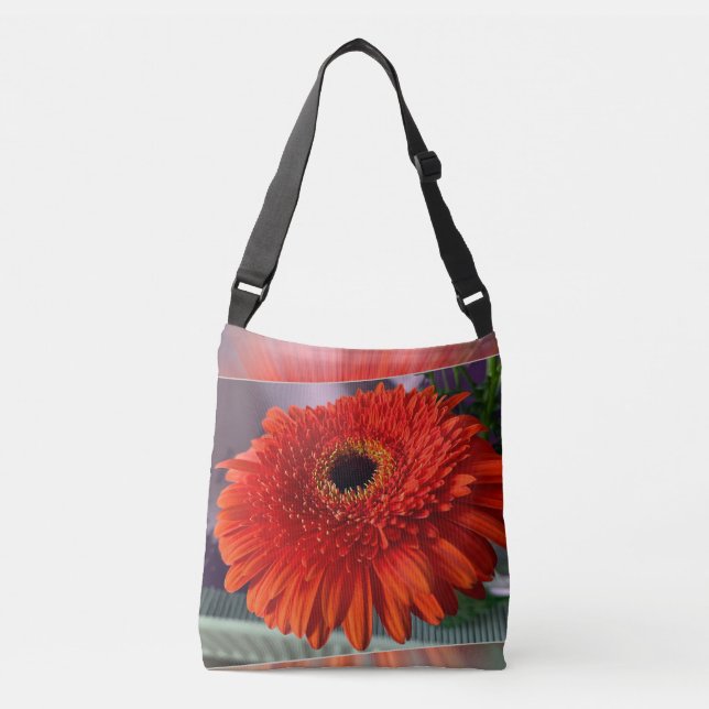 Bolso Cruzado Flor naranja brillante (Anverso)
