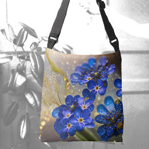 Bolso Cruzado Flor olvidadiza con acentos dorados