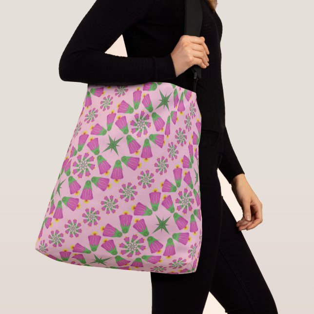 Bolso Cruzado Flor retro bell Mandalas crossbody Bag rosa (Detalle)