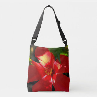 Bolso Cruzado Flor roja hibiscus en el sol
