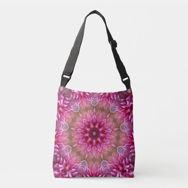 Bolso Cruzado Flor rosa abstracta (Anverso)