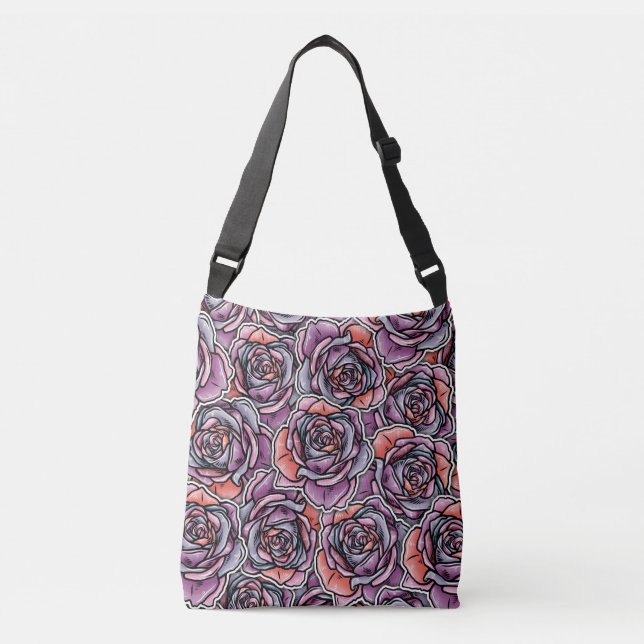 Bolso Cruzado Flor Rosa de color (Anverso)
