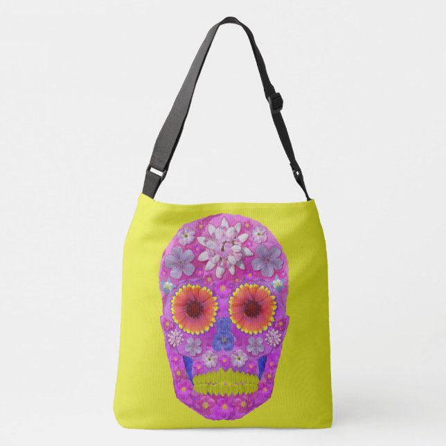 Bolso Cruzado Flor Skull 2 (Reverso)