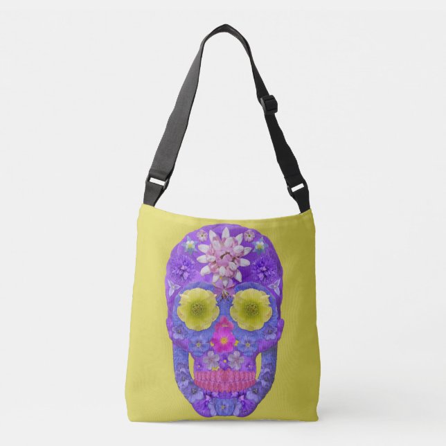 Bolso Cruzado Flor Skull 5 (Anverso)