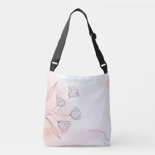 Bolso Cruzado Flora de acuarela rosa romántica