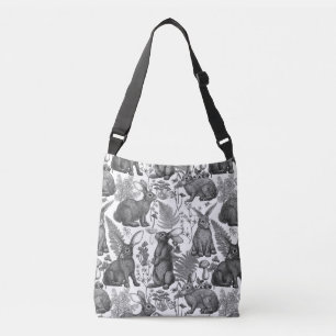 Bolso Cruzado Flora de conejos y bosques 2Bolsa de cuerpo cruzad