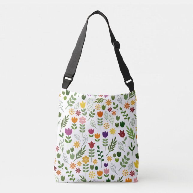 Bolso Cruzado Flora escandinava del estilo y modelo grande de la (Anverso)
