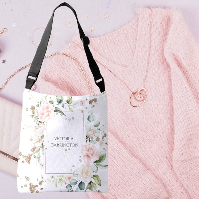 Bolso Cruzado Floral acuática dorada personalizada de bonito (Subido por el creador)