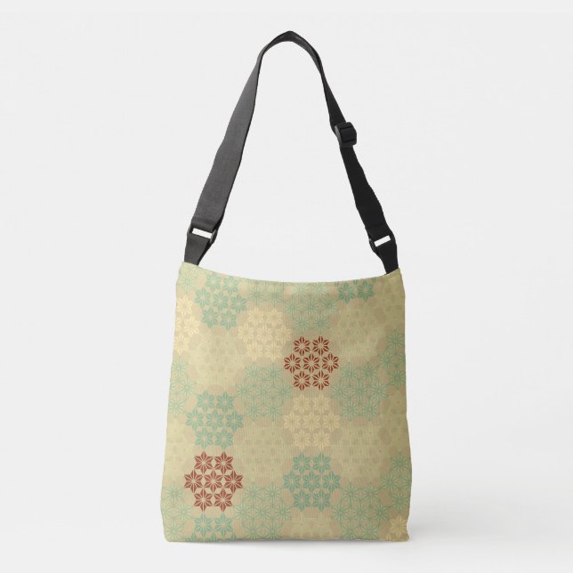 Bolso Cruzado Floral (Asanoha) Pattern Gold (Anverso)
