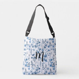 Bolso Cruzado Floral Azul Francés Personalizado