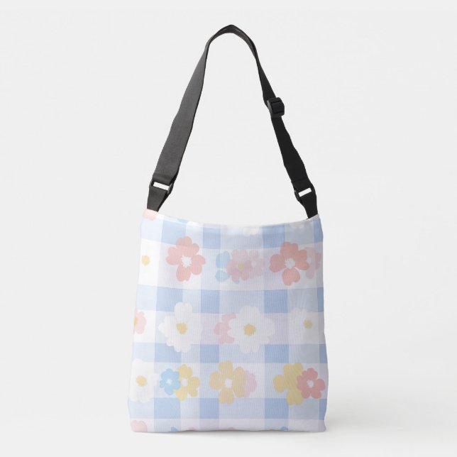 Bolso Cruzado Floral azul verificado (Anverso)