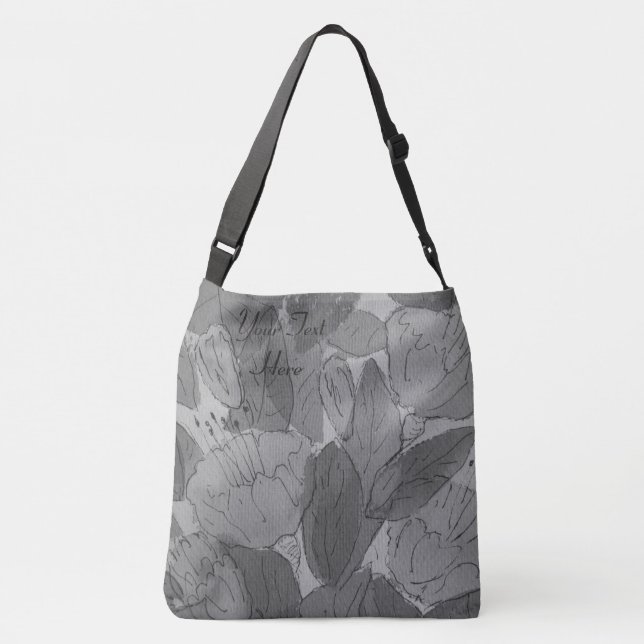 Bolso Cruzado floral blanco y negro contempory moderno (Reverso)