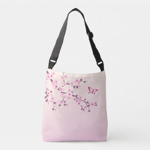 Bolso Cruzado Floral cerezo en flor en flor rosa giratorio