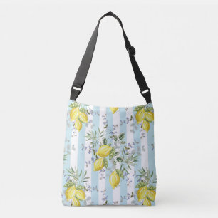 Bolso Cruzado Floral de Flor de Limón Italiano Franja Mediterrán