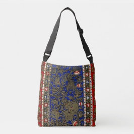 Bolso Cruzado Floral de vintage persa azul medianoche