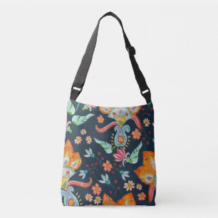 Bolso Cruzado Floral Delight: Textura de flores acuáticas