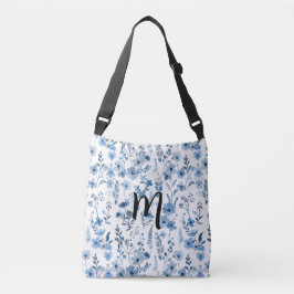 Bolso Cruzado Floral francesa azul personalizada