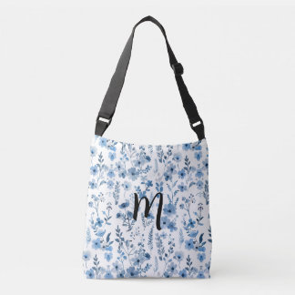 Bolso Cruzado Floral francesa azul personalizada
