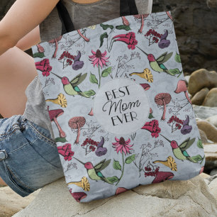Bolso Cruzado Floral Light Blue Hummingbird Garden Mejor Mamá