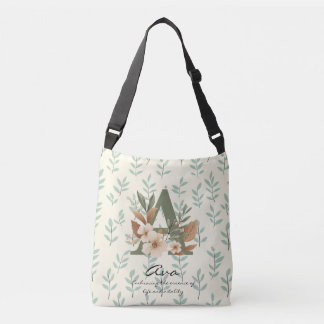 Bolso Cruzado Floral Monogram A – Fresh Botanical Letter Art