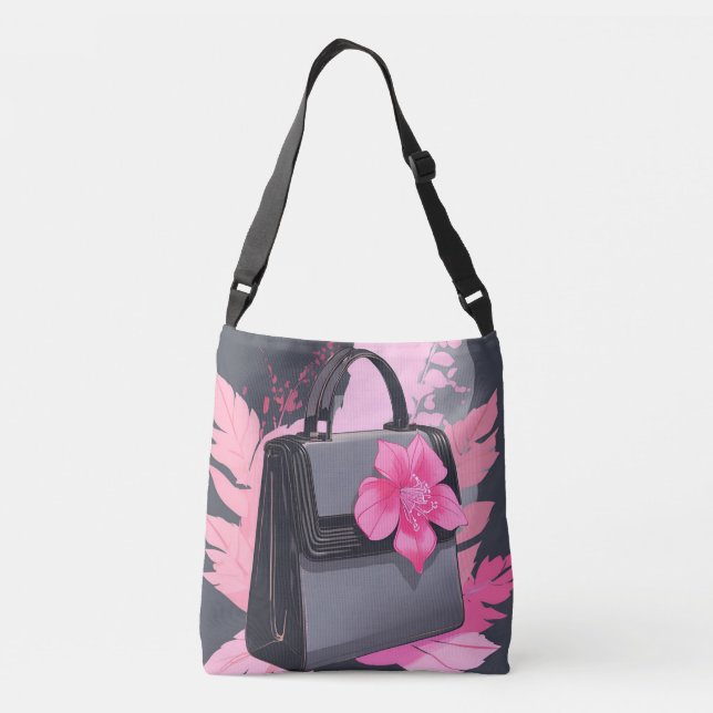 Bolso Cruzado Floral Pink Explosion Purse AI art (Reverso)