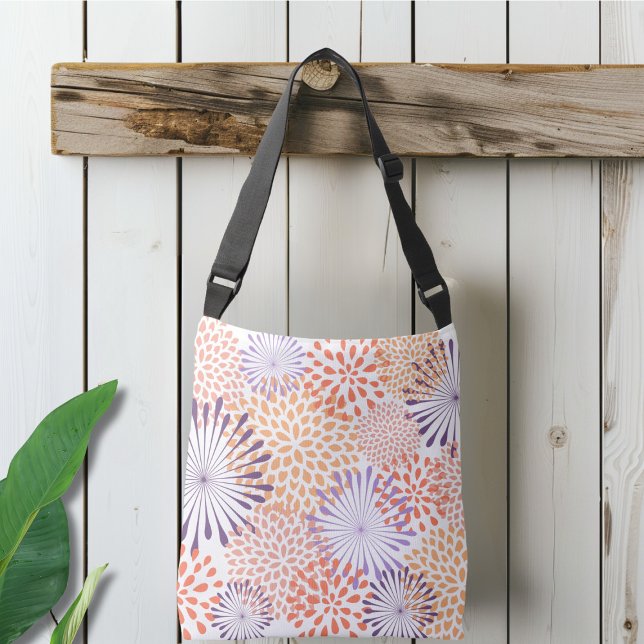 Bolso Cruzado Floral Purple y Coral Dahlia Blossom (Subido por el creador)