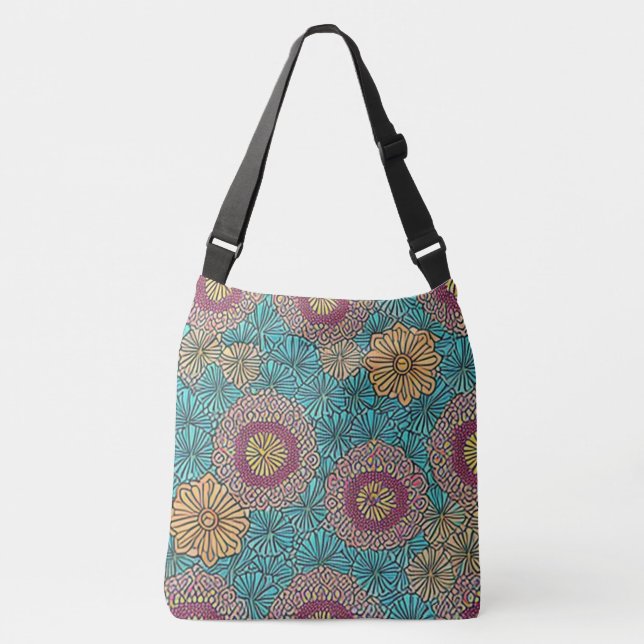 Bolso Cruzado Floral rosa Ornamental (Anverso)