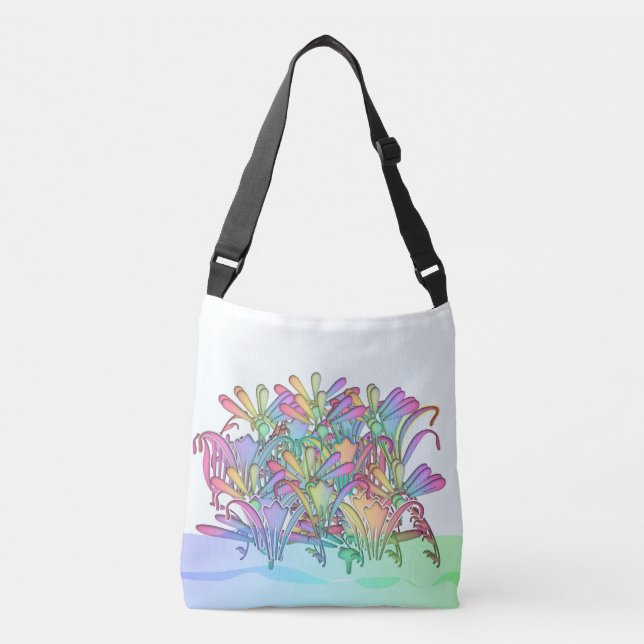 Bolso Cruzado Florales arcoiris (Anverso)