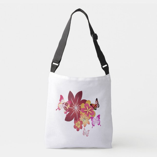 Bolso Cruzado Florece mariposas de n (Anverso)