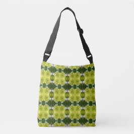 Bolso Cruzado Flores abstractas de hortensias en verde chartreus