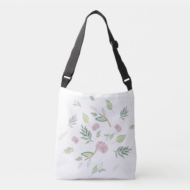 Bolso Cruzado Flores acuáticas festivas (Anverso)
