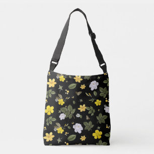 Bolso Cruzado Flores amarillas y rosas blancas 2