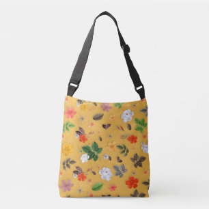 Bolso Cruzado Flores amarillas y rosas blancas 20