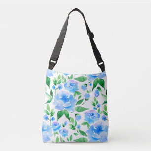 Bolso Cruzado Flores azul acuáticas