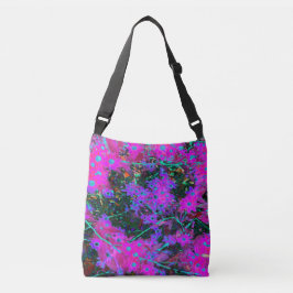 Bolso Cruzado Flores azul de bonito, magenta y Aqua