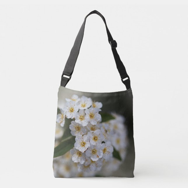 Bolso Cruzado Flores blancas de primavera (Anverso)