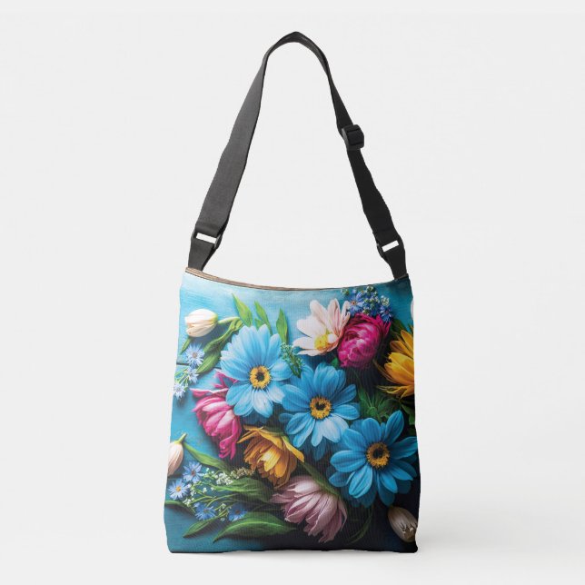 Bolso Cruzado Flores Coloridas (Anverso)