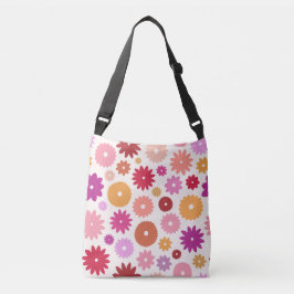Bolso Cruzado Flores Coloridas Patrón Grande