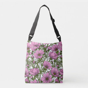 Bolso Cruzado Flores Cosmos rosadas